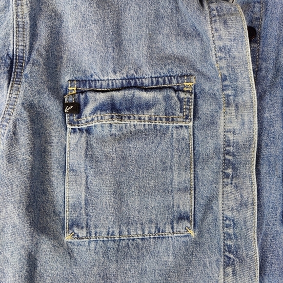 Kancan Virginia Button Down Denim Shirt Dress Belt  Pockets Women's XL Blue - Picture 9 of 14